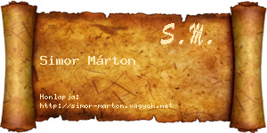 Simor Márton névjegykártya